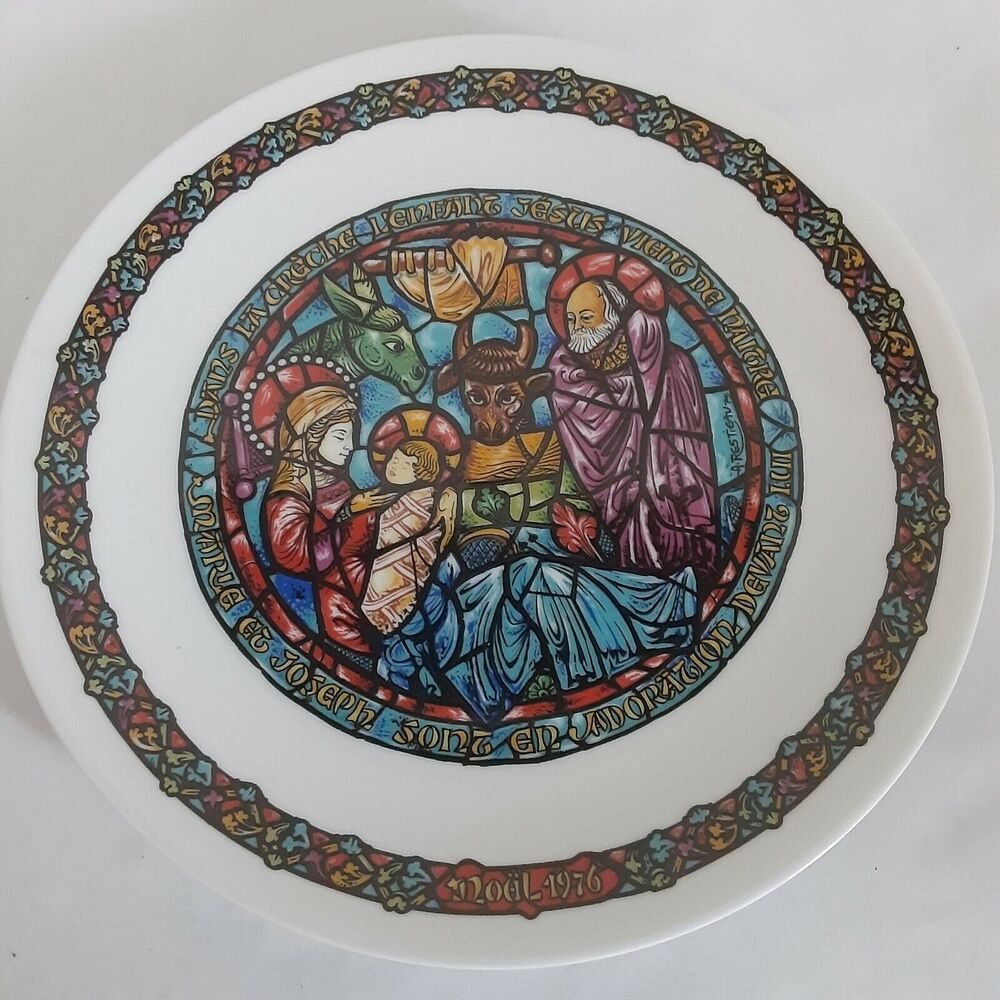 Henri D'arceaul & Fils Noel 1976 Nativity Holy Family Christmas plate,Porcelain